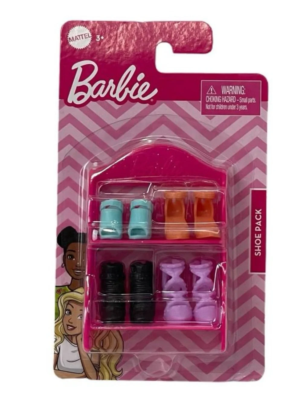 NEW Barbie Doll Shoe Pack & Shelf - Teal, Orange, Black, Lavender